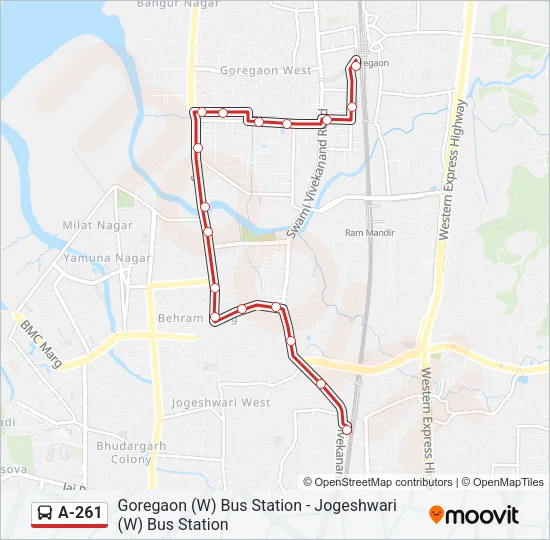 A-261 Bus Line Map
