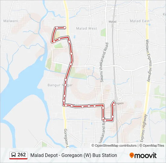 262 Bus Line Map