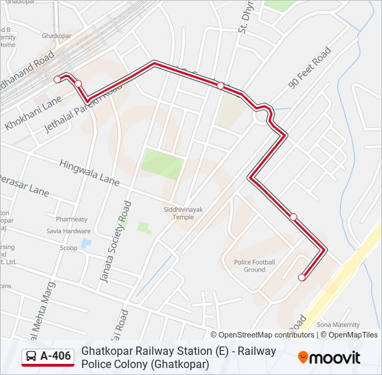 A-406 Bus Line Map