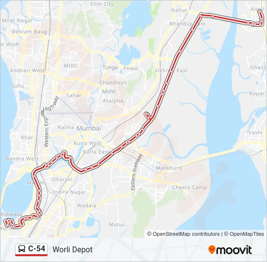 C-54 Bus Line Map