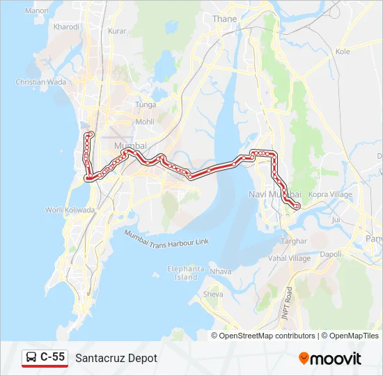 C-55 Bus Line Map