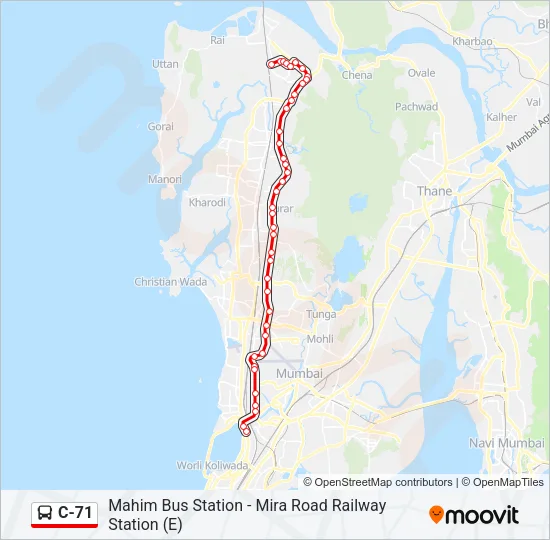 C-71 Bus Line Map