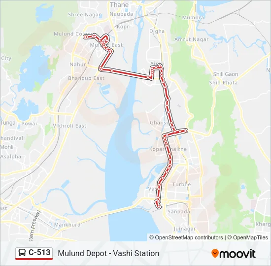 C-513 Bus Line Map