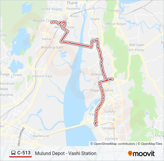 C-513 Bus Line Map