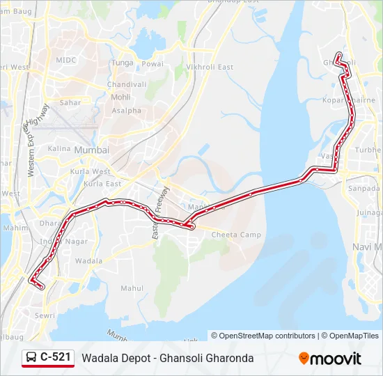 C-521 Bus Line Map