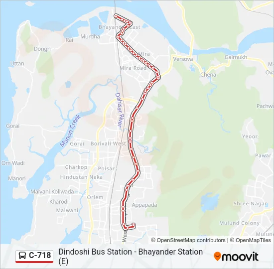 C-718 Bus Line Map