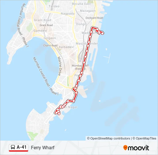 A-41 Bus Line Map