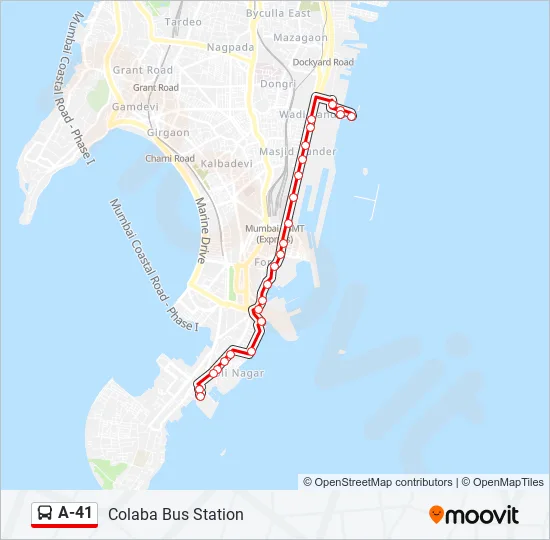 A-41 Bus Line Map