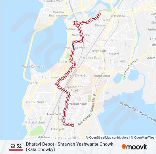 52 Bus Line Map