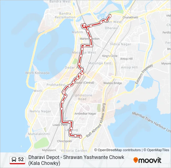 52 Bus Line Map