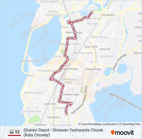 52 Bus Line Map