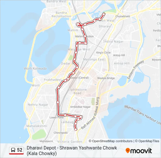52 Bus Line Map