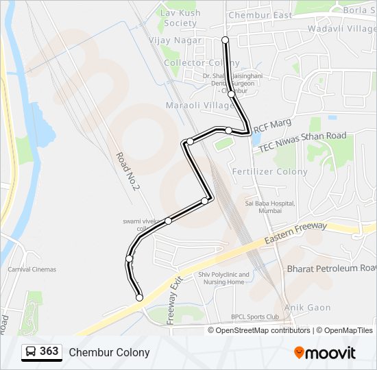 363 Bus Line Map