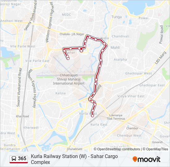 365 Bus Line Map