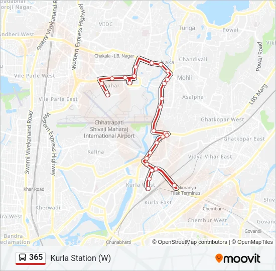 365 Bus Line Map