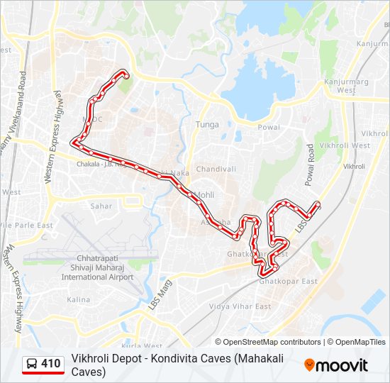 410 Bus Line Map