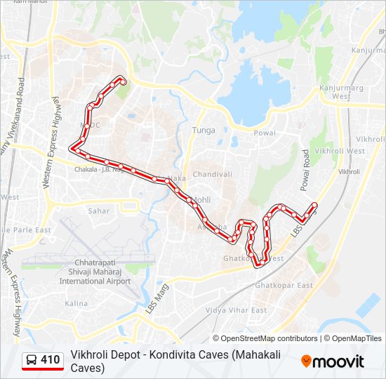 410 Bus Line Map