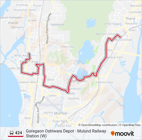 424 Bus Line Map