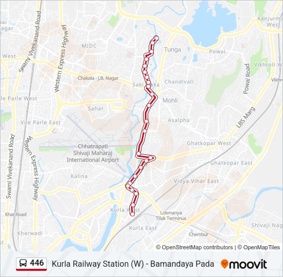 446 Bus Line Map