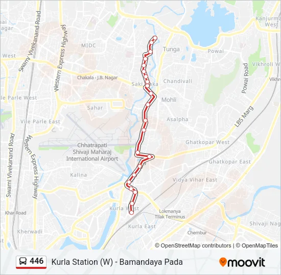 446 Bus Line Map
