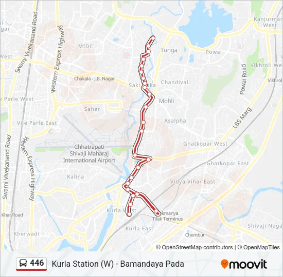446 Bus Line Map
