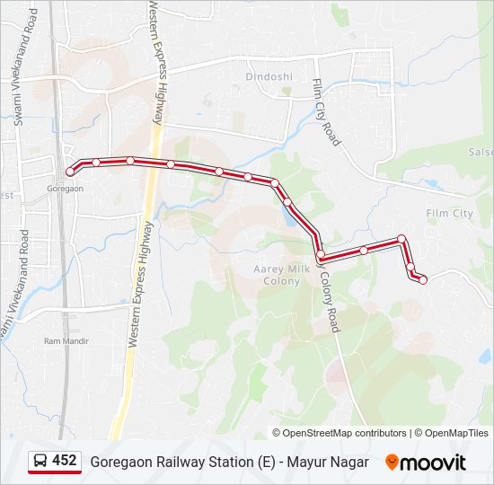 452 Bus Line Map