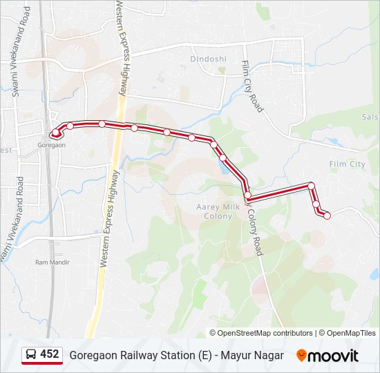 452 Bus Line Map