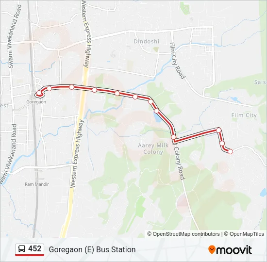452 Bus Line Map