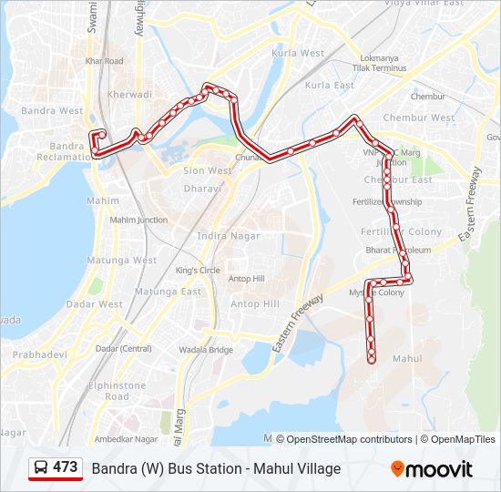 473 Bus Line Map