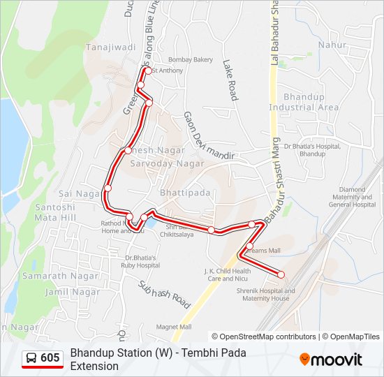 605 Bus Line Map