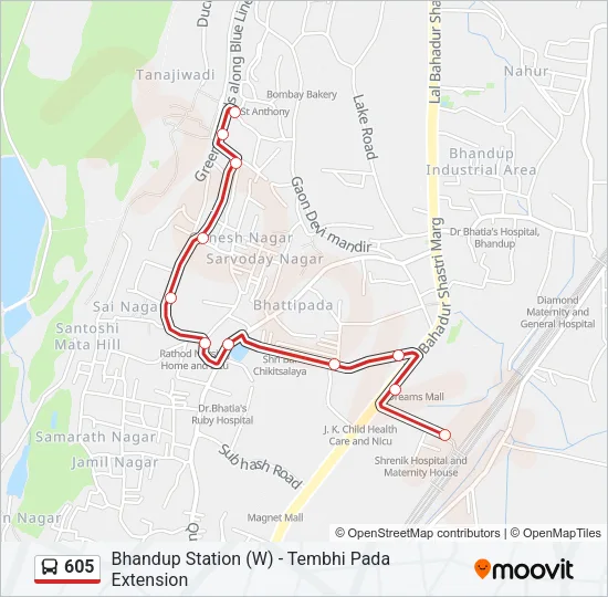 605 Bus Line Map