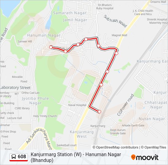 608 Bus Line Map