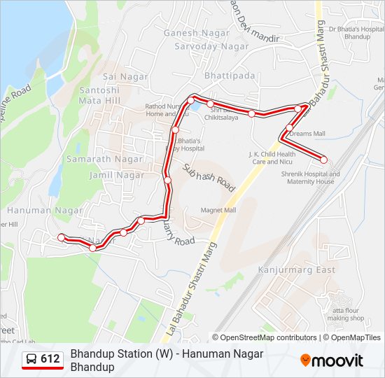 612 Bus Line Map