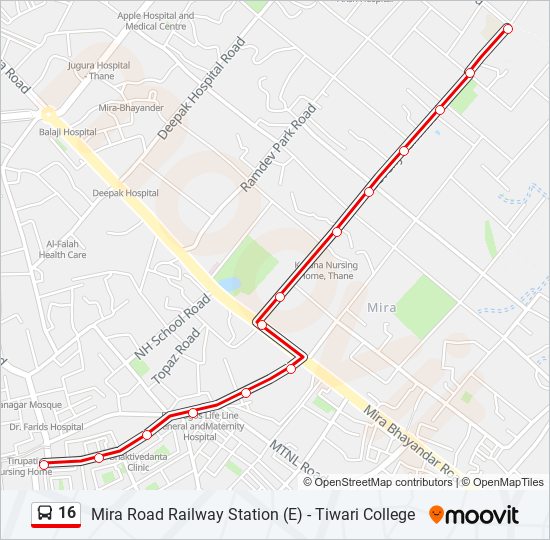 16 bus Line Map