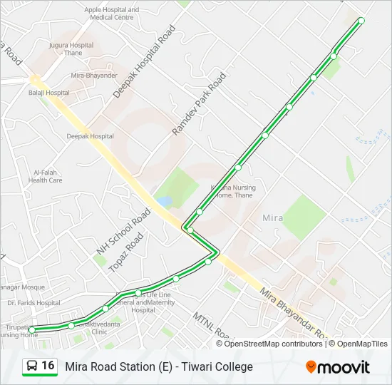 16 Bus Line Map