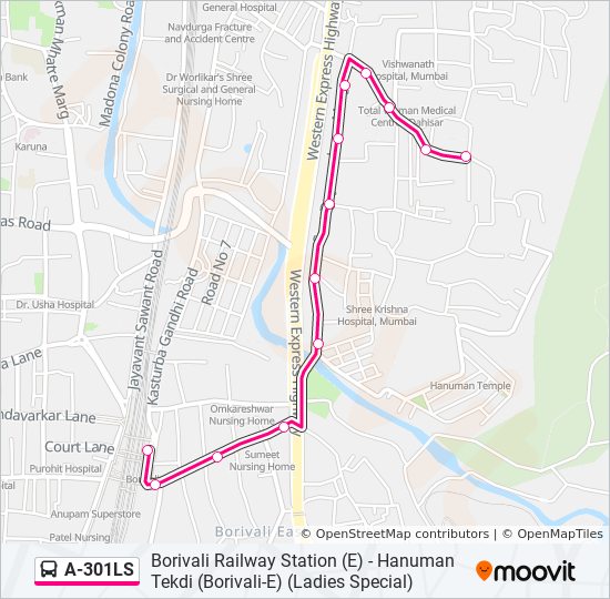 Borivali Station East Directions A301Ls Route: Schedules, Stops & Maps - Borivali Railway Station (E)  (Ladies Special) (Updated)