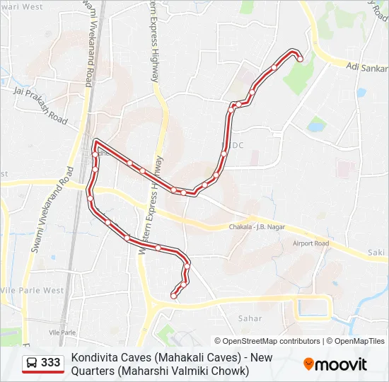 333 Bus Line Map