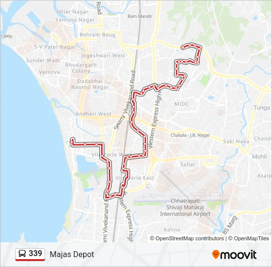 339 Bus Line Map