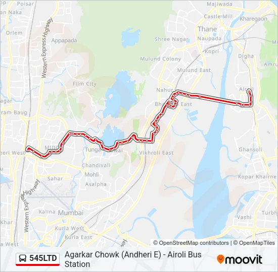 545LTD Bus Line Map