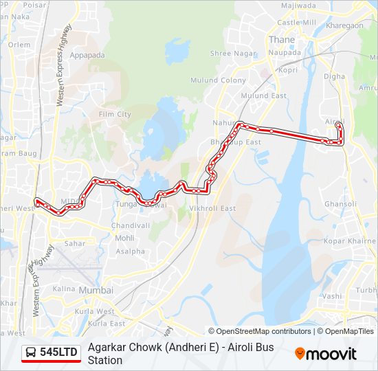 545LTD Bus Line Map