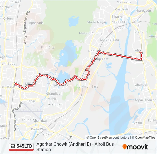545LTD Bus Line Map