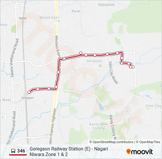 346 Bus Line Map