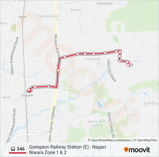 346 Bus Line Map