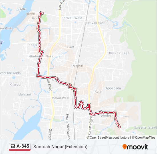 A-345 bus Line Map