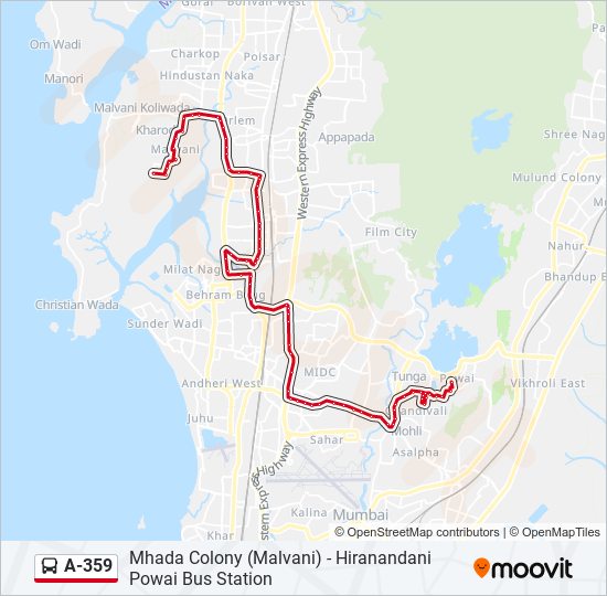 A-359 bus Line Map