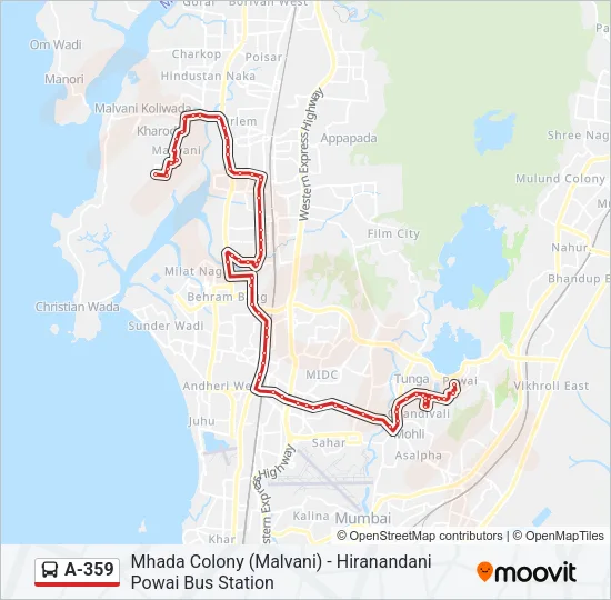 A-359 Bus Line Map