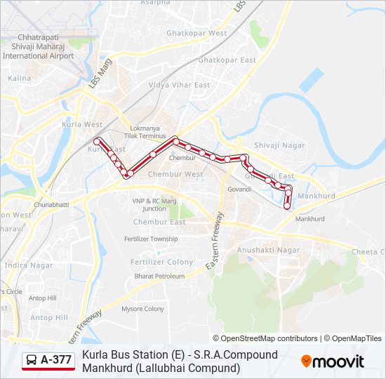 A-377 bus Line Map