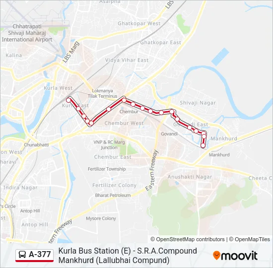 A-377 Bus Line Map
