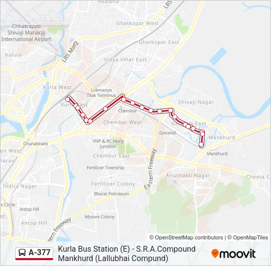 A-377 Bus Line Map