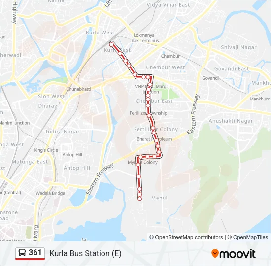 361 Bus Line Map